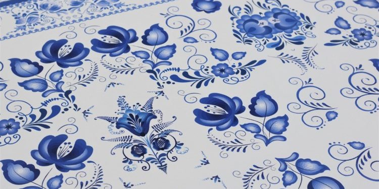 Основные сведения о ткани в стиле гжель: какими преимуществами она обладает